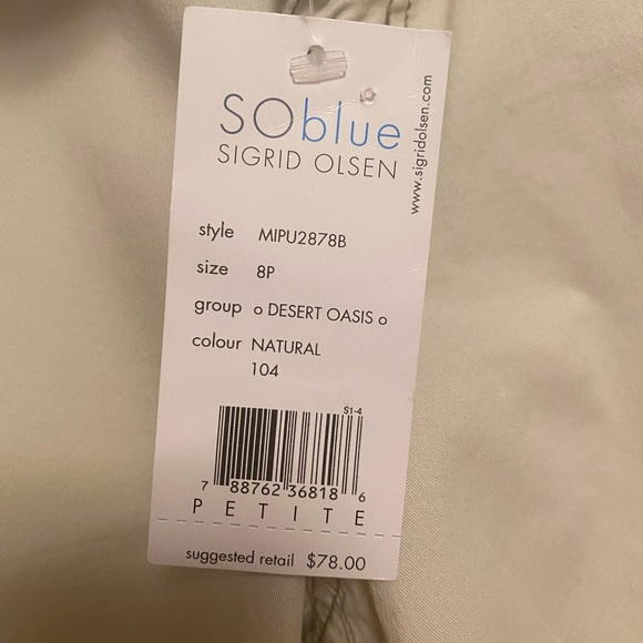 🚺🆕 SO blue Sigrid Olsen natural colored  pants - Picture 7 of 8